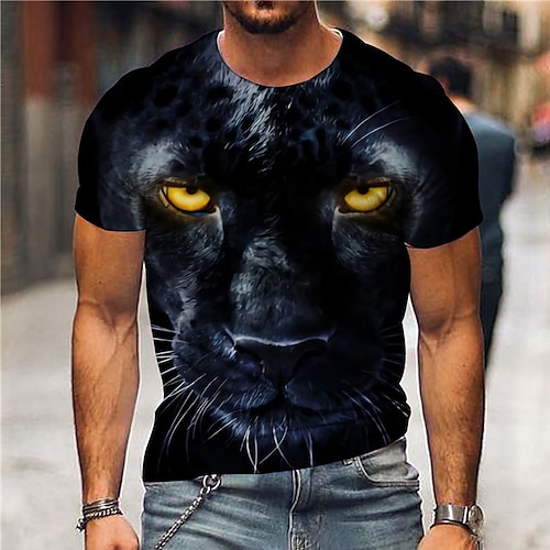 

T shirt Tee Animal Graphic Prints Crew Neck Clothing Apparel 3D Print Outdoor Street Short Sleeve Print Sports Designer Casual Big and Tall Black