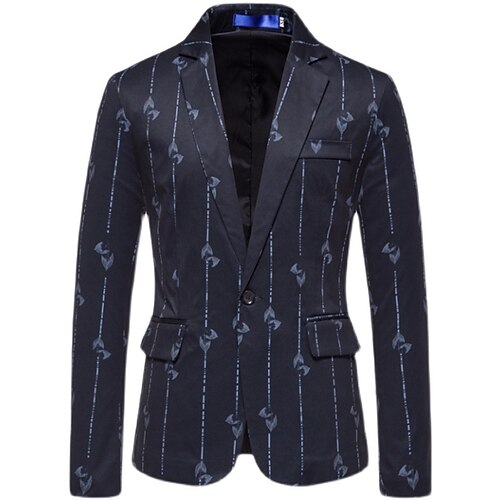 

Men's Casual Blazer Regular Regular Fit Striped White Black 2022