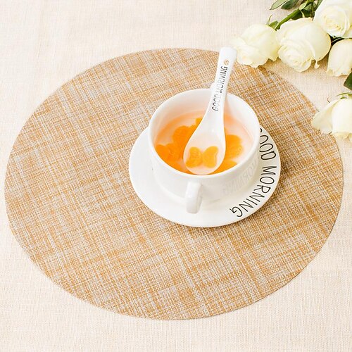

Placemats Placemat PVC Table Mats Heat Resistant Waterproof Washable Outdoor Placemats for Kitchen Dining Patio Table Decorations