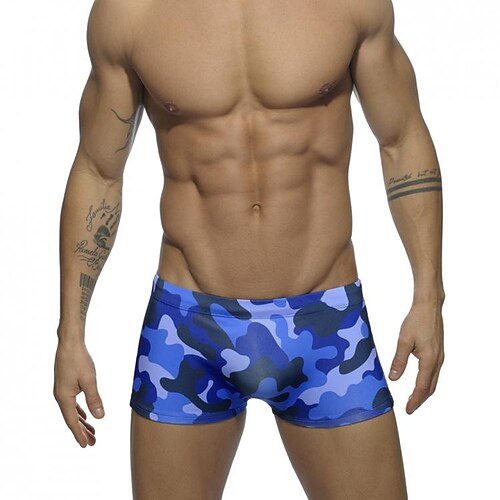 

Homens Calção Justo de Natação Shorts de Natação Secagem Rápida Leve Bermuda de Surf Roupa de banho Com Cordão Com bolsos Natação Surfe Praia Esportes Aquáticos camuflagem Verão