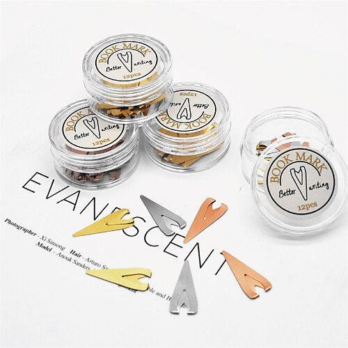 

12 pcs Metal Bookmark Geometrical Creative Delicate Page Markers Metal Aesthetic Bookmark for Student Women Gifts 2.51 inch