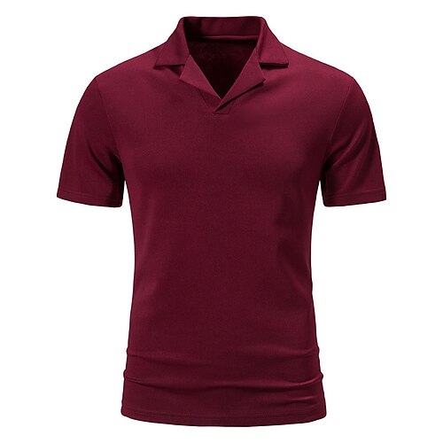 

Men's Shirt Solid Colored Turndown Street Casual collared shirts Short Sleeve Tops Casual Fashion Breathable Comfortable White Black Wine