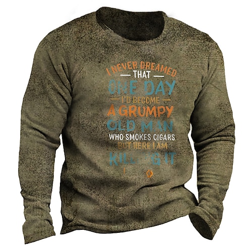 

Men's Unisex Sweatshirt Pullover Graphic Prints Letter Print Daily Sports 3D Print Casual Vintage Hoodies Sweatshirts Brown