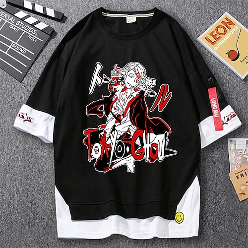 

Inspired by Genshin Impact Kaneki Ken T-shirt Cartoon 100% Polyester Anime Harajuku Graphic Kawaii T-shirt For Men's / Women's / Couple's