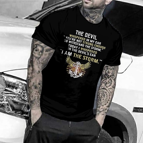 

Men's Unisex T shirt 3D Print Graphic Prints Letter Crew Neck Street Daily Print Short Sleeve Tops Casual Designer Big and Tall Papa T Shirts Black / Summer