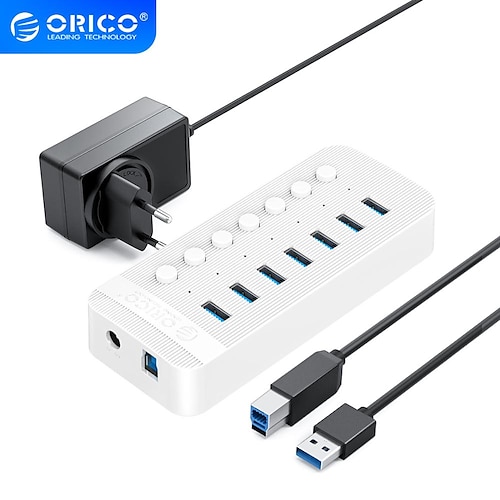 

ORICO USB3.0 HUB 7/10/13/16 Ports Powered USB 3.0 HUB BC1.2 Charger USB HUB With Individual On/Off Switches and 12V/2A Power Adapter For Desktop