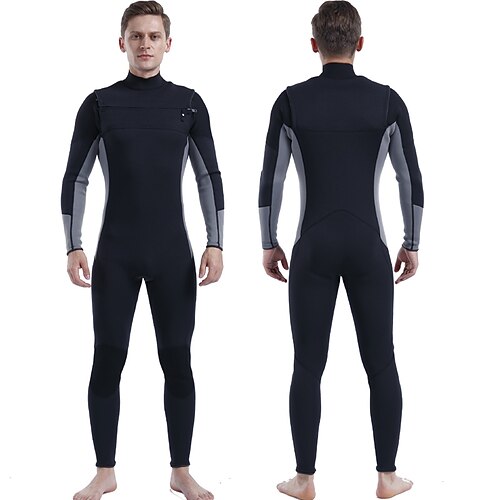 

Men's Full Wetsuit 3mm SCR Neoprene Diving Suit Thermal Warm Windproof UPF50 High Elasticity Long Sleeve Full Body Front Zip Knee Pads - Diving Surfing Scuba Kayaking Patchwork Spring Summer Winter