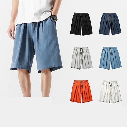 

Men's Classic Style Fashion Active Shorts Elastic Drawstring Design Knee Length Pants Sports Outdoor Casual Micro-elastic Solid Color Comfort Breathable Mid Waist Black Gray Orange Navy Blue M L XL