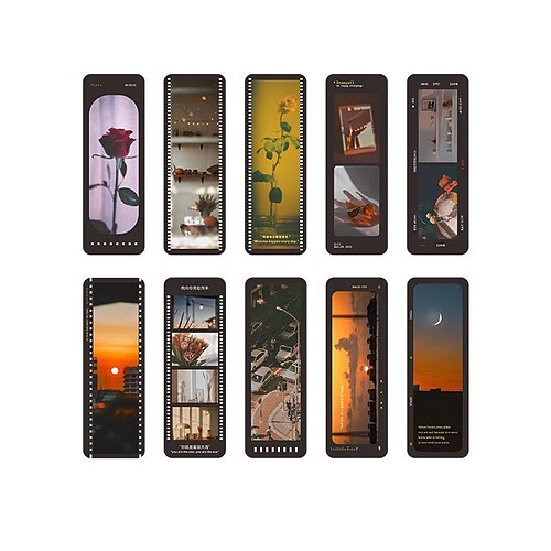 

10 pcs Plastic Bookmark Flower Geometrical Pagination Mark PVC Retro Aesthetic Funny Bookmark for Student Women Teens 13.74.7 inch