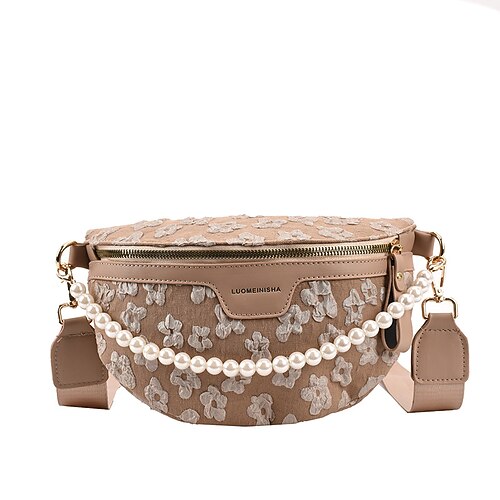 

Women's Sling Bags Sling Shoulder Bag Polyester Zipper Floral Print Daily Going out White Black Blue Khaki