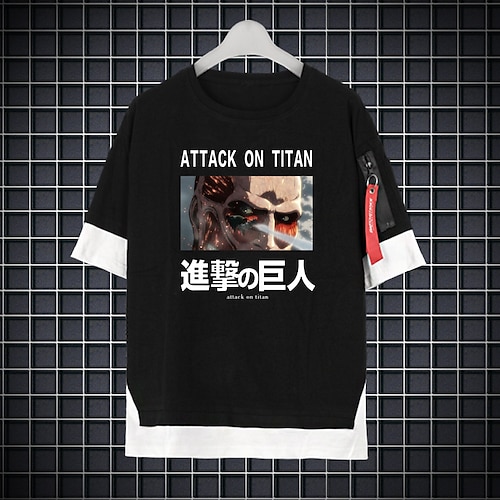 

Inspired by Attack on Titan Eren Jaeger Wings of Freedom Cosplay Costume T-shirt Polyester / Cotton Blend Pattern Harajuku Graphic Kawaii T-shirt For Men's / Women's / Couple's