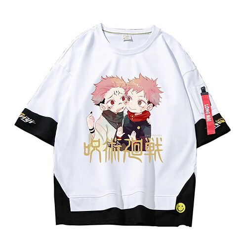 

Inspired by Jujutsu Kaisen Ryomen Sukuna T-shirt Cartoon 100% Polyester Anime Fake two piece Harajuku Street Style T-shirt For Men's / Women's / Couple's