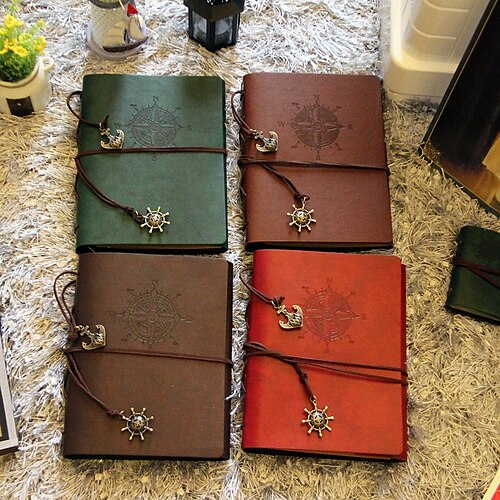 

Leather Notebook Notebook Lined A5 5.8×8.3 Inch Retro PU SoftCover Classsic 30 Pages Notebook for School Office Business