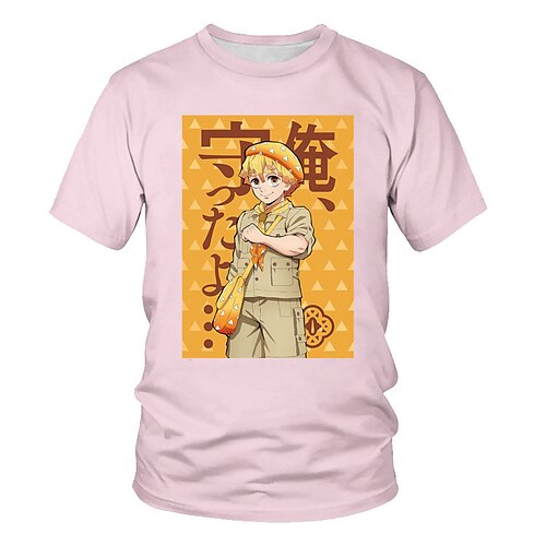 

Inspired by Demon Slayer: Kimetsu no Yaiba Agatsuma Zenitsu T-shirt Anime 100% Polyester Anime 3D Harajuku Graphic T-shirt For Men's / Women's / Couple's