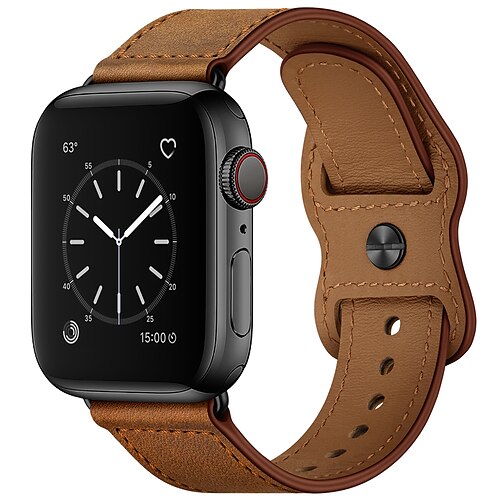 

1PC Smart Watch Band Compatible with Apple iWatch Series 8 7 6 5 4 3 2 1 SE Leather Loop for iWatch Smartwatch Strap Wristband Genuine Leather Waterproof Quick Release Classic Clasp