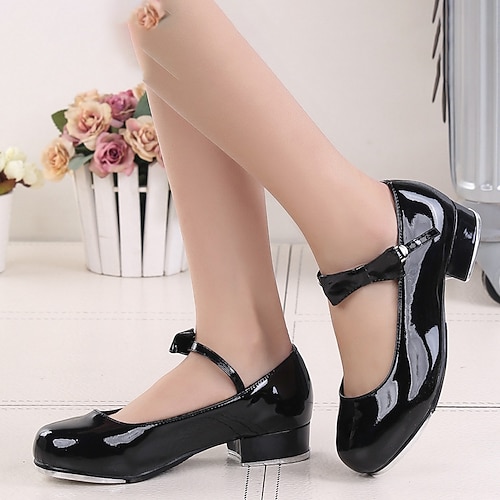 

Women's Tap Shoes Dance Shoes Oxford Low Heel White Black Red / Girls'