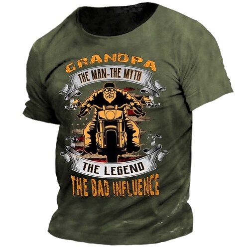 

Men's T shirt 3D Print Graphic Letter Crew Neck Casual Daily Print Short Sleeve Tops Fashion Vintage Designer Big and Tall Black Army Green Navy Blue / Summer