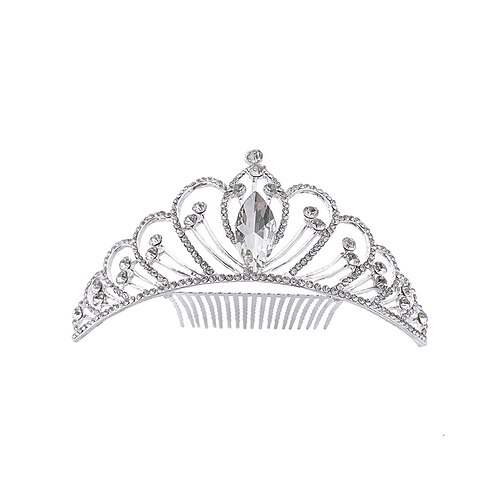 

Korean Version of Children's Crown Comb Insert Jewelry Bride Wedding Headdress Rhinestone Hair Comb Pearl Performance Crown