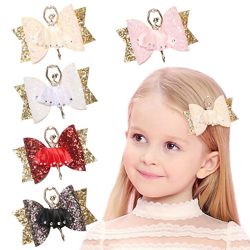 

Toddler Girls' Active School / Formal / Outdoor Cartoon / Sequin Sequins / Bow Cotton Hair Accessories Black / White / Yellow One-Size