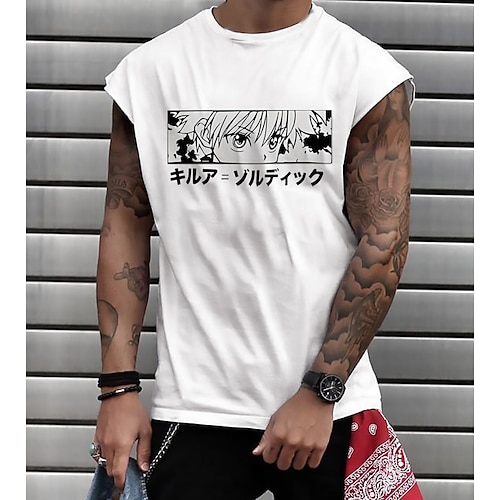 

Killua Zoldyck Anime Cartoon Manga Anime Classic Retro Vintage Weste für Herren Erwachsene Heißprägung 100% Polyester