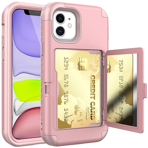 

Phone Case For Apple Classic Series iPhone 14 Pro Max 14 Plus 13 12 11 Pro Max Mini X XR XS Bumper Frame Dustproof Card Holder Slots Solid Colored TPU PC
