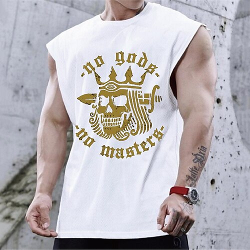 

Men's Unisex T shirt Tee Hot Stamping Graphic Prints Skull Crew Neck Street Daily Print Cap Sleeve Tops Casual Designer Big and Tall Sports White Black