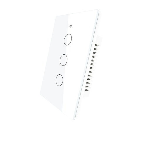 

Smart Switch WRS-US3-WH/Tuya Smart Switch WiFi 3 Gang US Touch Light Switch For Daily / Living Room / Bedroom APP Control / Timing Function / Smart WIFI 90-250V