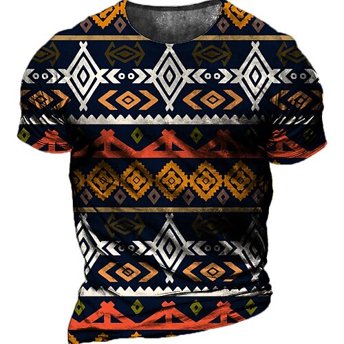 

Men's Unisex T shirt Tee 3D Print Graphic Prints Argyle Crew Neck Street Daily Print Short Sleeve Tops Casual Designer Big and Tall Sports Black