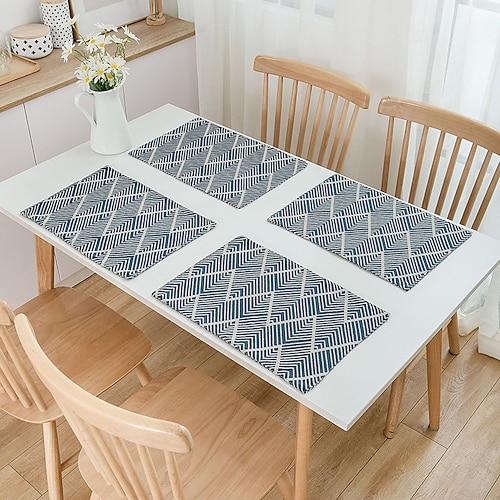 

Dining Table Placemats Set of 4 Heat Resistant Non-Slip Dining Table Place Mats for Holiday Banque Kitchen Table Decor