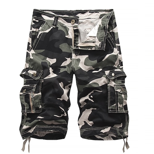 

Men's Cargo Shorts Hiking Shorts Military Camo Summer Outdoor 12"" Ripstop Comfort Multi-Pockets Breathable Shorts Knee Length Green Purple Cotton Work Hunting Fishing 29 30 31 32 34 / Wear Resistance
