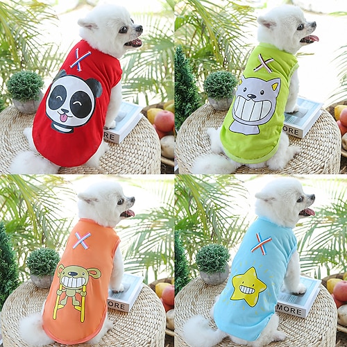 

Dog Cat Vest Solid Colored Character Animal Adorable Cute Dailywear Casual / Daily Dog Clothes Puppy Clothes Dog Outfits Green Blue Orange Costume for Girl and Boy Dog Cotton XS S M L XL XXL