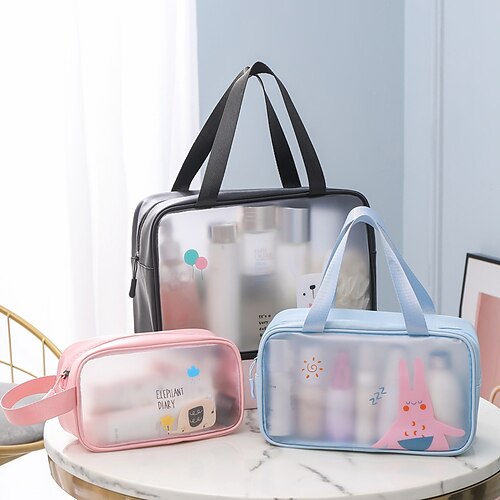 

Cartoon Pattern Waterproof Cosmetic Bag Transparent Wash Bag Swimming Bag Cute Hand Storage Bag