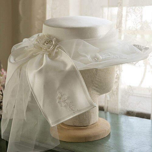 

Women's Hat Bucket Hat White Party Outdoor Holiday Floral Floral Comfort Breathable Wedding