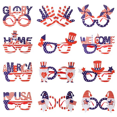 

American Flag Glasses USA Patriotic Party Sunglasses Holiday Sunglasses Eyewear for Party Props(6 Pack)