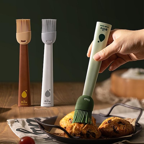 

Food-grade Silicone Oil Brush Kitchen Can Be Vertical Baking Brush Household High Temperature Barbecue Brush Does Not Lose Hair Barbecue Brush