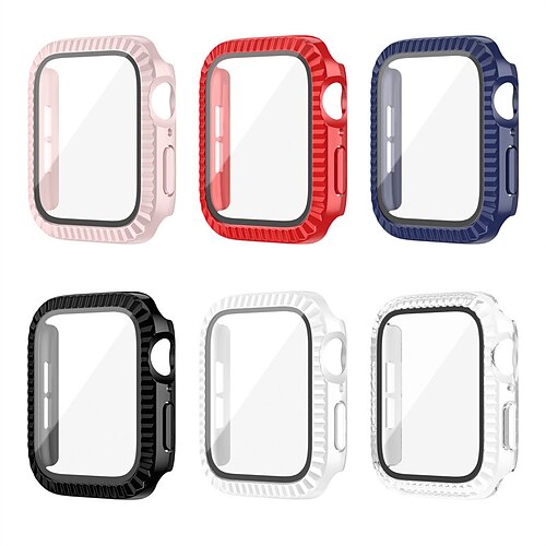 

1 Pack Watch Case with Screen Protector Compatible with Apple iWatch Series SE / 6/5/4/3/2/1 Shockproof Tempered Glass / PC Watch Cover