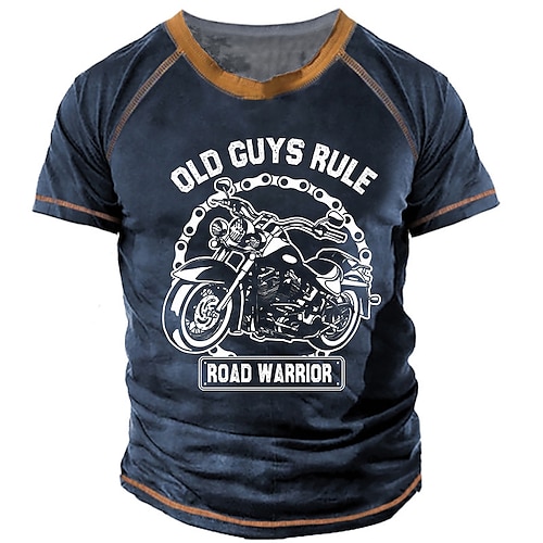 

Homens Unisexo Camiseta Estampas Abstratas Motocicletas Gola Redonda Verde Tropa Cinzento Escuro Azul Marinha Preto Impressão 3D Ao ar livre Rua Manga Curta Imprimir Roupa Esportes Designer Casual