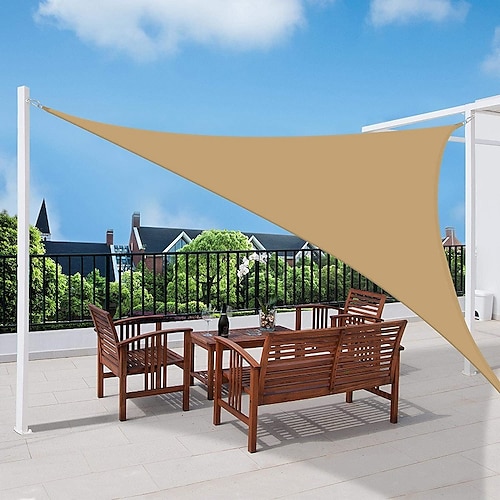 

Multi-Size Triangular Shade Sail Garden Waterproof Uv Resistant Polyester Oxford Fabric Awning