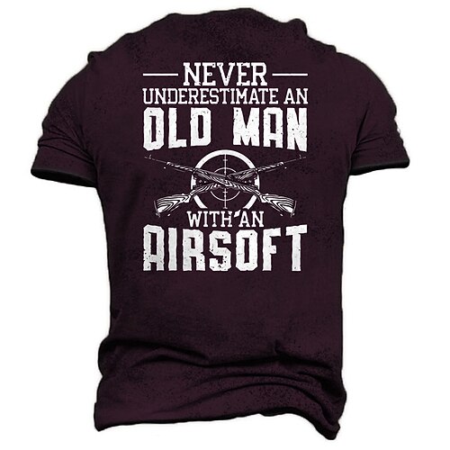 

Men's Unisex T shirt 3D Print Graphic Prints Weapon Letter Crew Neck Street Daily Print Short Sleeve Tops Casual Designer Big and Tall Sports Wine