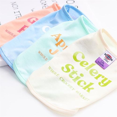 

Dog Cat Vest Color Block Quotes Sayings Cute Sweet Dailywear Casual / Daily Dog Clothes Puppy Clothes Dog Outfits Soft Green Yellow Rosy Pink Costume for Girl and Boy Dog Cotton S M L XL 2XL