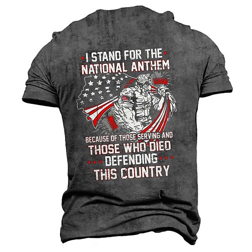 

Men's T shirt 3D Print Graphic Letter Crew Neck Casual Daily Print Short Sleeve Tops Fashion Vintage Designer Big and Tall Black Gray Army Green