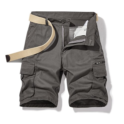 

Men's Classic Style Fashion Shorts Cargo Shorts Multi Pocket Knee Length Pants Casual Daily Solid Color Comfort Breathable Mid Waist ArmyGreen Black Gray Khaki Dark Blue 32 34 36 38 40