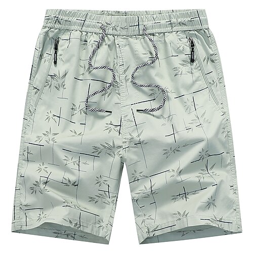 

Men's Retro Vintage Casual / Sporty Chinos Shorts Zipper Pocket Multiple Pockets Elastic Drawstring Design Knee Length Pants Leisure Sports Beach Micro-elastic Solid Colored Graphic Prints Comfort