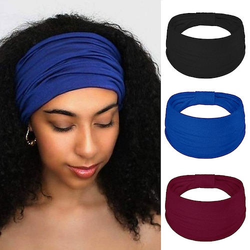 

1pc Women's Headbands Bandana Hair Scarf For Street Gift Holiday Festival Head Classic Fabric Black Blue Burgundy