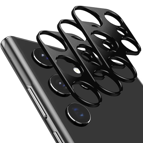

3 pcs Camera Lens Protector 0.2mm For Samsung S22 Ultra Tempered Glass Aluminum Frame Scratch Proof Anti-Fingerprint