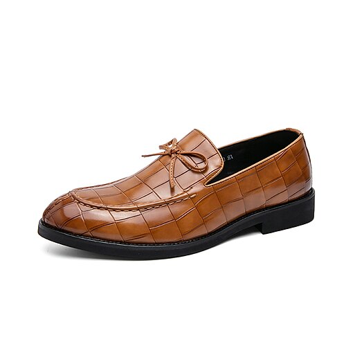 

Men's Loafers Slip-Ons Comfort Loafers Comfort Shoes Casual British Daily Office Career PU Black Yellow Fall Spring