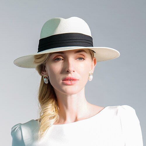 

Bohemian Beach Straw Straw Hats with Ruching 1pc Casual / Holiday Headpiece