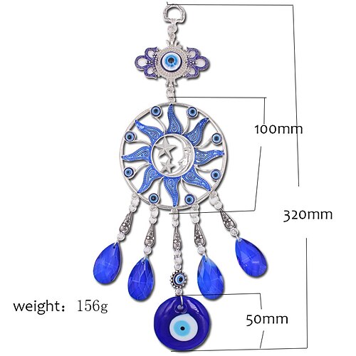 

Turkey Blue Eyes Devil's Eye Blue Crystal Pendant Shop Montnets Star Star Moon Large Decoration Wall Hanging