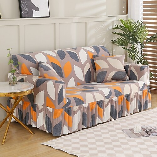 

Sofa Slipcover Floral Printed Sofa Cover 1 Piece Easy Fitted Sofa Couch Cover Universal High Stretch Durable Furniture Protector with Skirt