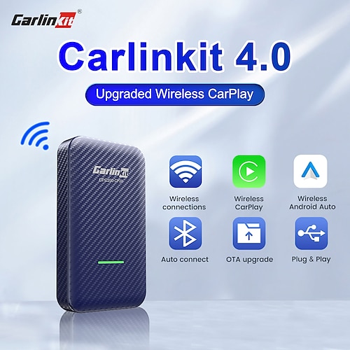 

CarlinKit 4.0 CPC200-CP2A Wireless CarPlay Android Auto Adapter Compatible Built-in Wired Carplay Car Plug Play, Available for Android Phones and iPhones